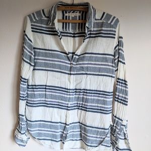 Striped Xirena Button-Up Blouse